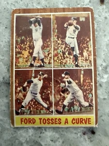 1962 TOPPS WHITEY FORD NEW YORK YANKEES "TOSSES A CURVE #315 BASEBALL CARD - Picture 1 of 2