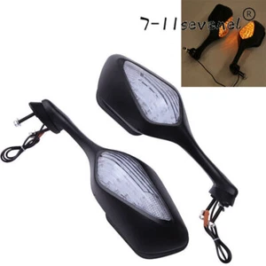 for Honda CBR1000RR CBR 1000 RR 2008-2019 Black Rearview Mirrors w/ Turn Signal - Picture 1 of 8