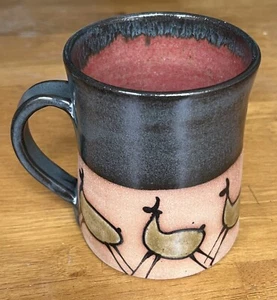 Carlota J Ceramica Stoneware Deer / Llama Coffee Mug Tea Cup Handmade Chile RARE - Picture 1 of 6