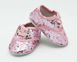 18 inch Girl Doll Shoes Glitter Dance Jazz Pink American seller - Bild 1 von 3