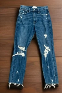 Abercrombie & Fitch Ripped Mom Jeans High Rise Damen Größe 26 / 2R - Bild 1 von 9