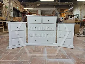 HANDMADE AYLESBURY 3 PIECE SET IN WHITE , MANY COLOURS (NOT FLATPACKED) - Picture 1 of 17