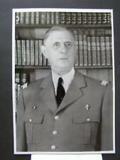 Glossy Press Photo 1990 General Charles De Gaulle in uniform in Paris Library