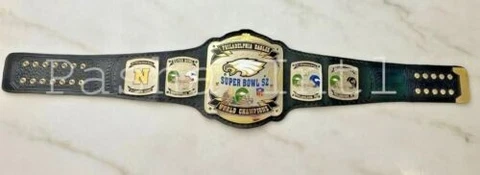 Super Bowl Philadelphia Championship Leather Belt Adult Size Cover