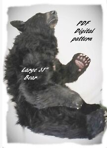 PDF printable realistic style jointed teddy Bear sewing pattern & instruction.