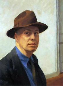 Self Portraait 1930- Hopper  -  CANVAS or PRINT WALL ART - Picture 1 of 1