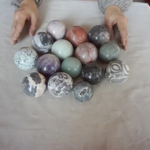 Juego de 15 bolas de esfera de jaspe de cristal de cuarzo natural de 9,7 lb pulidas curación - Imagen 1 de 12