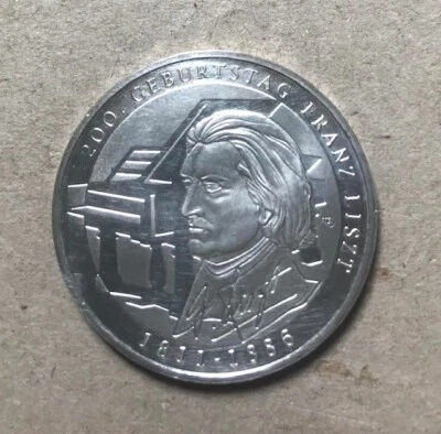 Silver Coin 10 euro 2011 Germany 200th Anniversary Birth of Franz Liszt - Image 1 of 2