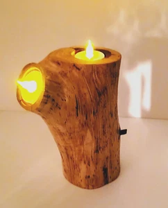 Candle Holder Handmade Rustic Southwestern Wood Tealight Candle Holder - Picture 1 of 5