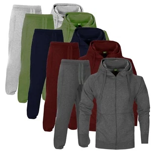 BASE Mens Tracksuit Set Fleece Hoodie Top Bottoms Jogging Joggers Gym COTTON - Picture 1 of 12