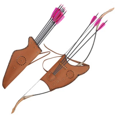Archery Bow & Arrow Bag Suit Leather Back Quiver Holder Traditional Recurve Bow - Image 1 of 4