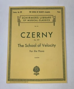 Vintage Schirmer Piano Czerny Op 299 School of Velocity Book I Sheet Music Book - Picture 1 of 3