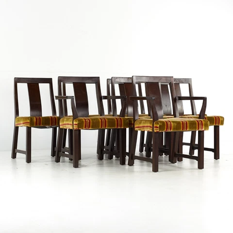 Edward Wormley for Dunbar Mid Century Mahogany Dining Chairs - Set of 8 Cover