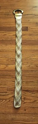 🌐CINTURÓN VINTAGE Trenza Oro/Plata con Cierre de Latón Talla S/M Foto 1 de 4