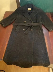 Vintage Stanley Blacker Damen Wolle Trenchcoat anthrazitgrau zweireihig Gr. 10R - Bild 1 von 24