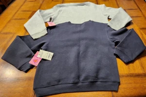 TOTAL GIRL BASIC CREWNECK SWEATSHIRTS M(10-12) ~SET OF 2~GRAY & NAVY~COTTON&POLY - Picture 1 of 7