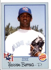 2002 Medicine Hat Blue Jays Burger King #39 Yesson Berroa -Dominican Republic DR