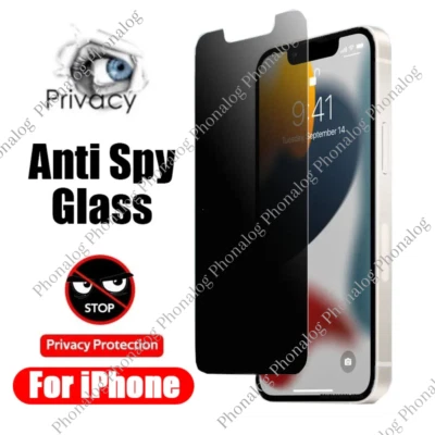 Privacy Screen Protector Tempered Glass Lot For iPhone 15 14 13 12 11 Pro XR 8 7 - Image 1 of 4