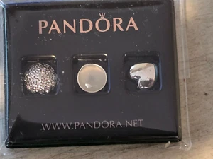 Pandora Sterling Silver charm floating locket set Heart Pearl - Picture 1 of 4