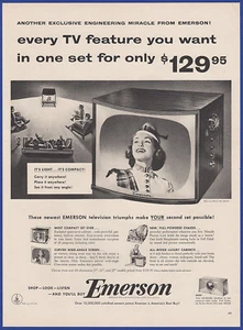 Vintage 1954 EMERSON Television Model 1060 TV Ephemera Print Ad - Picture 1 of 1