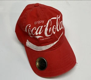 Coca Cola Bottle Opener Hat By Coca Cola Adjustable Red With White - Picture 1 of 5