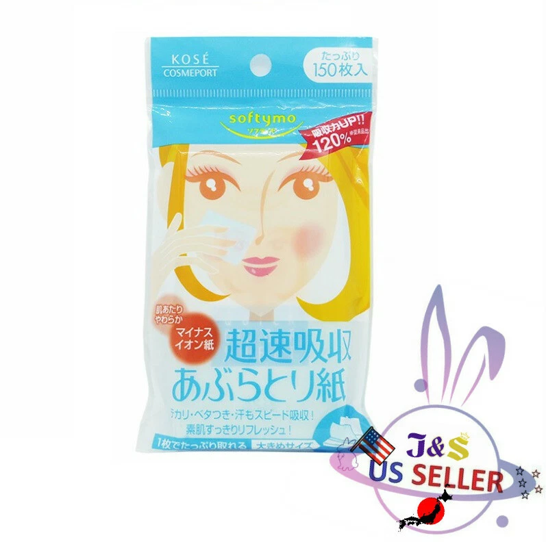 KOSE Softymo Quick Oil Off Sheet Oil Remover Blotting Paper 150 Sheets US Seller - Image 1 of 1