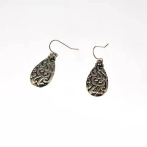 Lucky Brand Antique Silver Plated Reversible Engraved Earrings - Picture 1 of 6