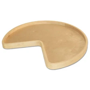2-Case Pack Wooden Kidney Shaped Shelf-Mounted Revolving Lazy Susan for Corner C - Picture 1 of 9