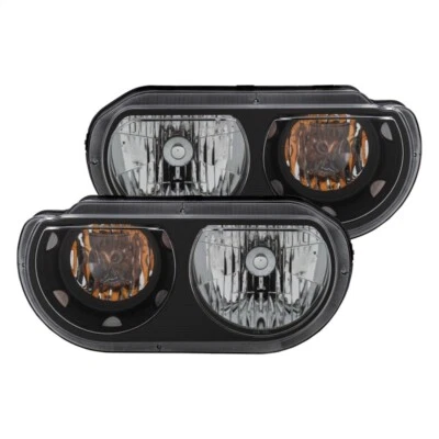 Faros de cristal ANZO negros para Dodge Challenger 2008-2014 Foto 1 de 4