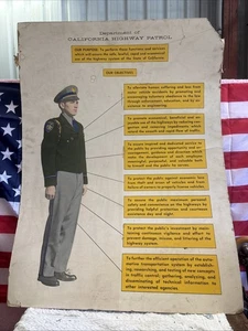 Very Rare Department Of California Highway Patrol Objective Board - Foto 1 di 18