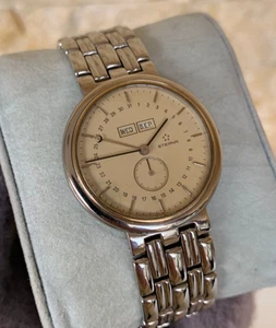 RELOJ CALENDARIO TRIPLE ETERNA VINTAGE CUARZO 224.2149.41M CABALLEROS 34MM AÑOS 90 CON CAJA - Imagen 1 de 24