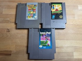 Track And Field 2, Baseball, and Lunar Pool Nintendo NES Cartridge Only 