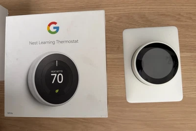 GOOGLE Nest 3rd Gen Smart Learning Thermostat White **FOR PARTS** - Image 1 of 2