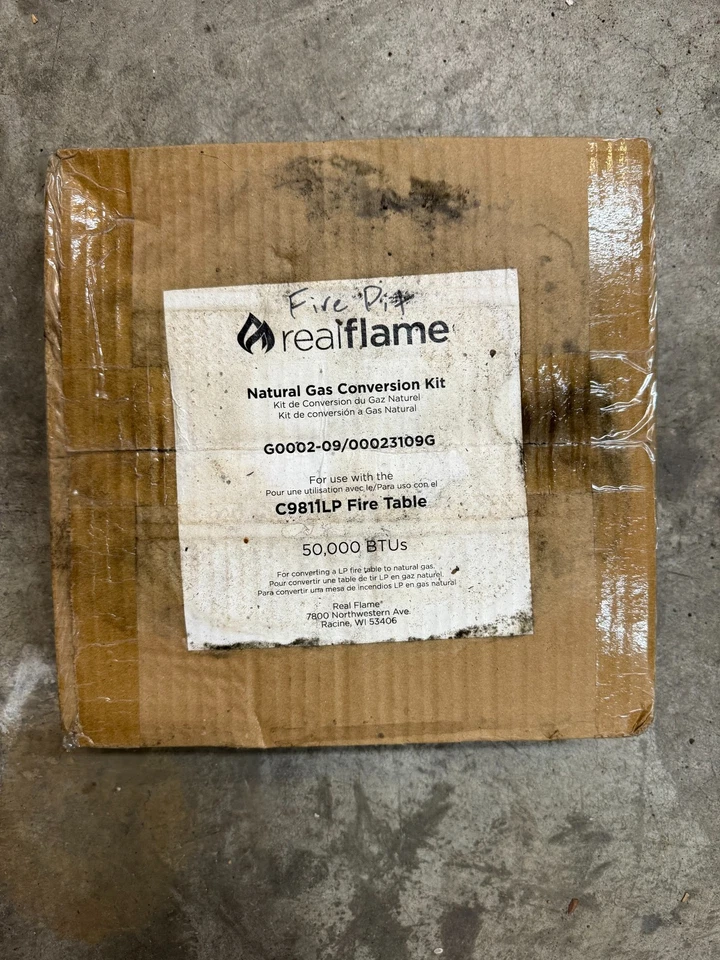Real Flame Fire Table Natural Gas Conversion Kit Sealed #G0002-09/00023109G NIB - Image 1 of 1
