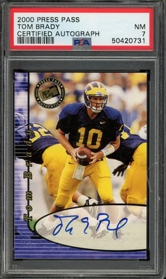 TOM BRADY PSA 7 2000 PASE DE PRENSA CERTIFICADO NOVATO AUTÓGRAFO RC Foto 1 de 2