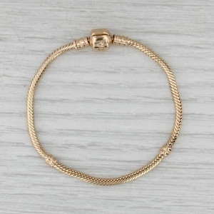 Pandora Moments Gold Clasp Charm Bracelet 550702 14k Yellow Gold 6.75" 17cm - Picture 1 of 9