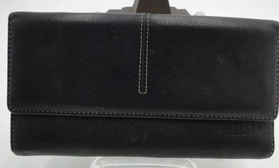 Kenneth Cole Reaction Vintage Black Genuine Leather Trifold Wallet for Women - Image 1 of 4