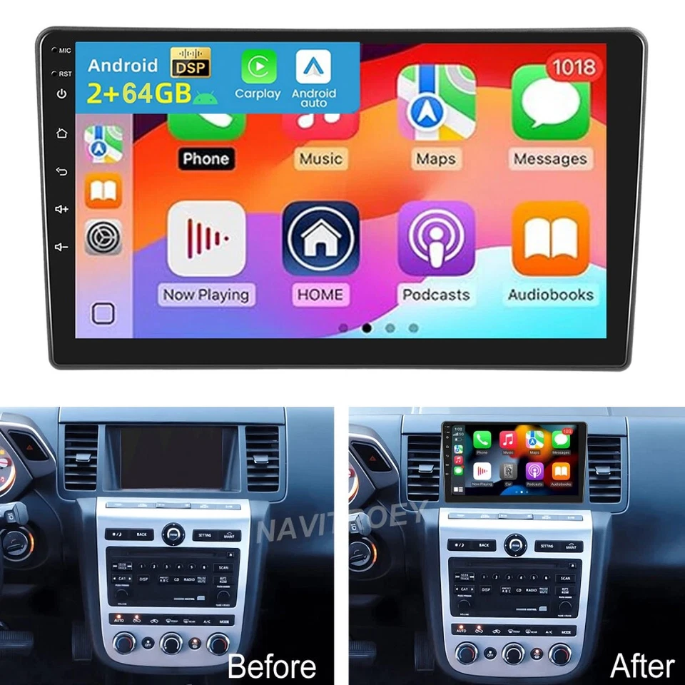 Radio estéreo para automóvil para Nissan Murano 2004-2008 Android 15 2+64 GB navegación Carplay Foto 1 de 4