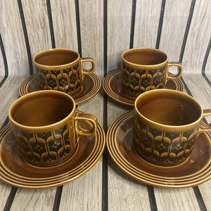 Vintage 4 Hornsea Pottery Heirloom Cups & Saucers By John Clappison 1975 Retro - Picture 1 of 3
