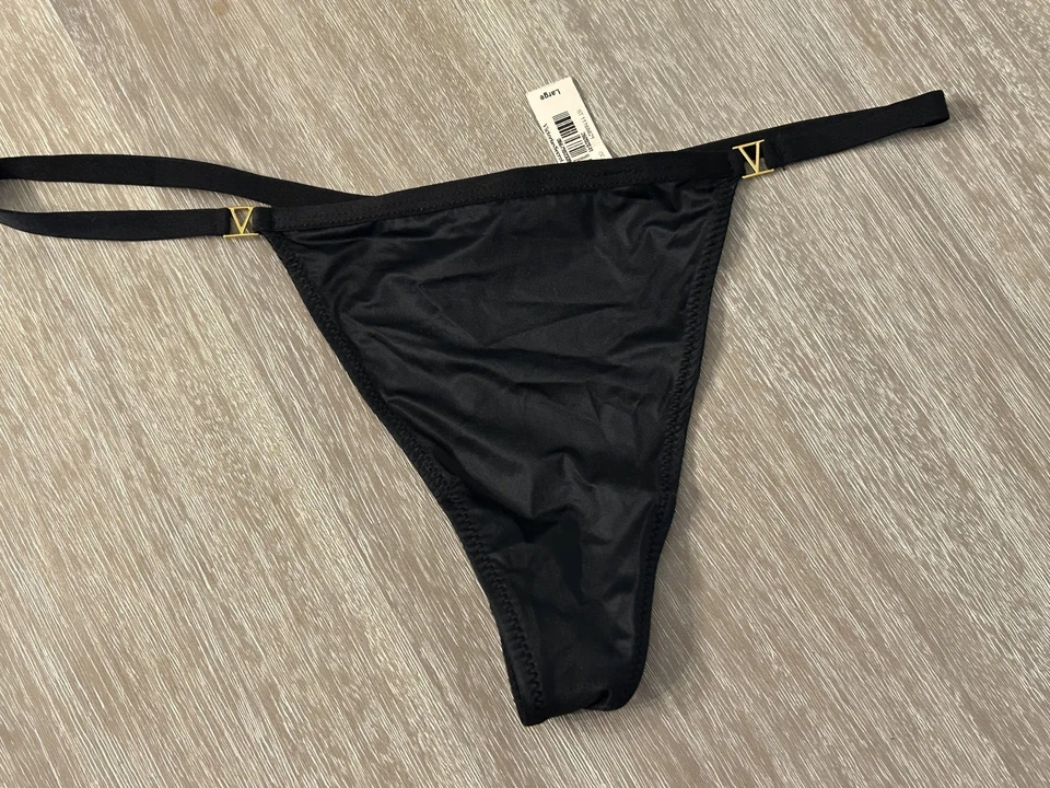 Victoria's Secret Tanga Tanga Mujer Grande Negro Muy Sexy Bragas Ropa Interior Foto 1 de 4