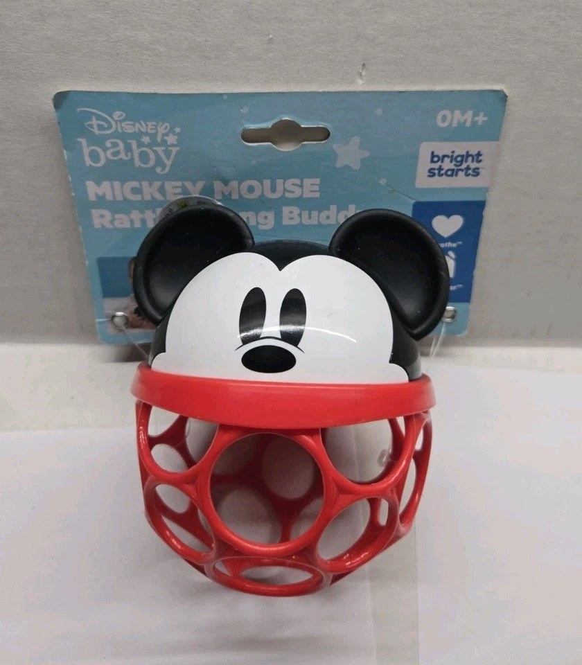 Disney Baby Mickey Mouse Oball Easy Grasp Rattle Along Buddy Infant Toy Red