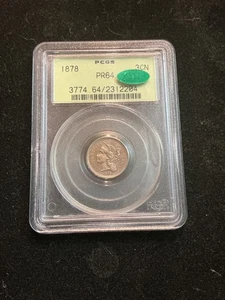 1878-P Three Cent Nickel PCGS PR64 CAC Proof - Picture 1 of 4
