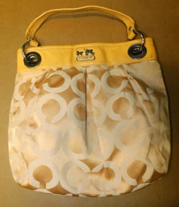 Coach Madison Op Art Signature C Purse Bag Tote, Golden Yellow, 14579 - Picture 1 of 5