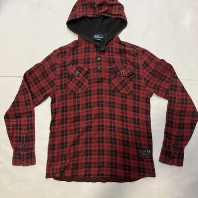 Chaqueta Polo Ralph Lauren Poni Talla M 10-12 Franela Sudadera con Capucha A Cuadros De Colección Manga Larga Foto 1 de 4