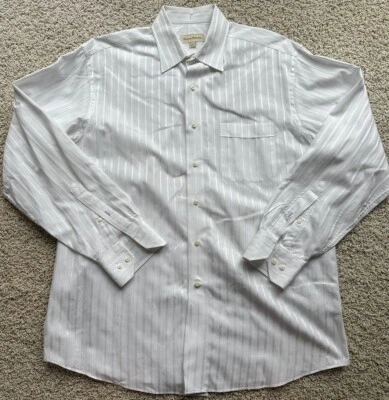 Men’s Tommy Bahama White Striped Dress Shirt Size 16 34/35 - Image 1 of 4