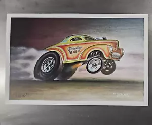 Póster fuera de impresión firmado por Keith WEESNER de colección WILLYS GASSER Hot Rod Drag Racing - Imagen 1 de 8