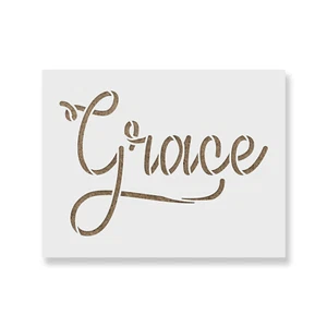 Grace Script Stencil - Durable & Reusable Mylar Stencils - Picture 1 of 5