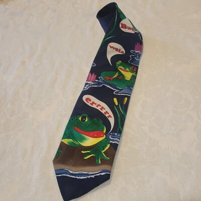 Corbata vintage Budweiser Frogs para hombre 1996 colección genuina Anheuser Busch Foto 1 de 4
