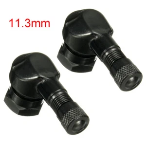 2x Motorcycle 90° Tire Valve Stems Black For Suzuki Yamaha Kawasaki Honda 11.3mm - Picture 1 of 7