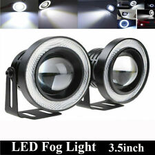Pair 3.5" Car COB Fog Lights LED Halo Angel Eyes Fog Light White Universal